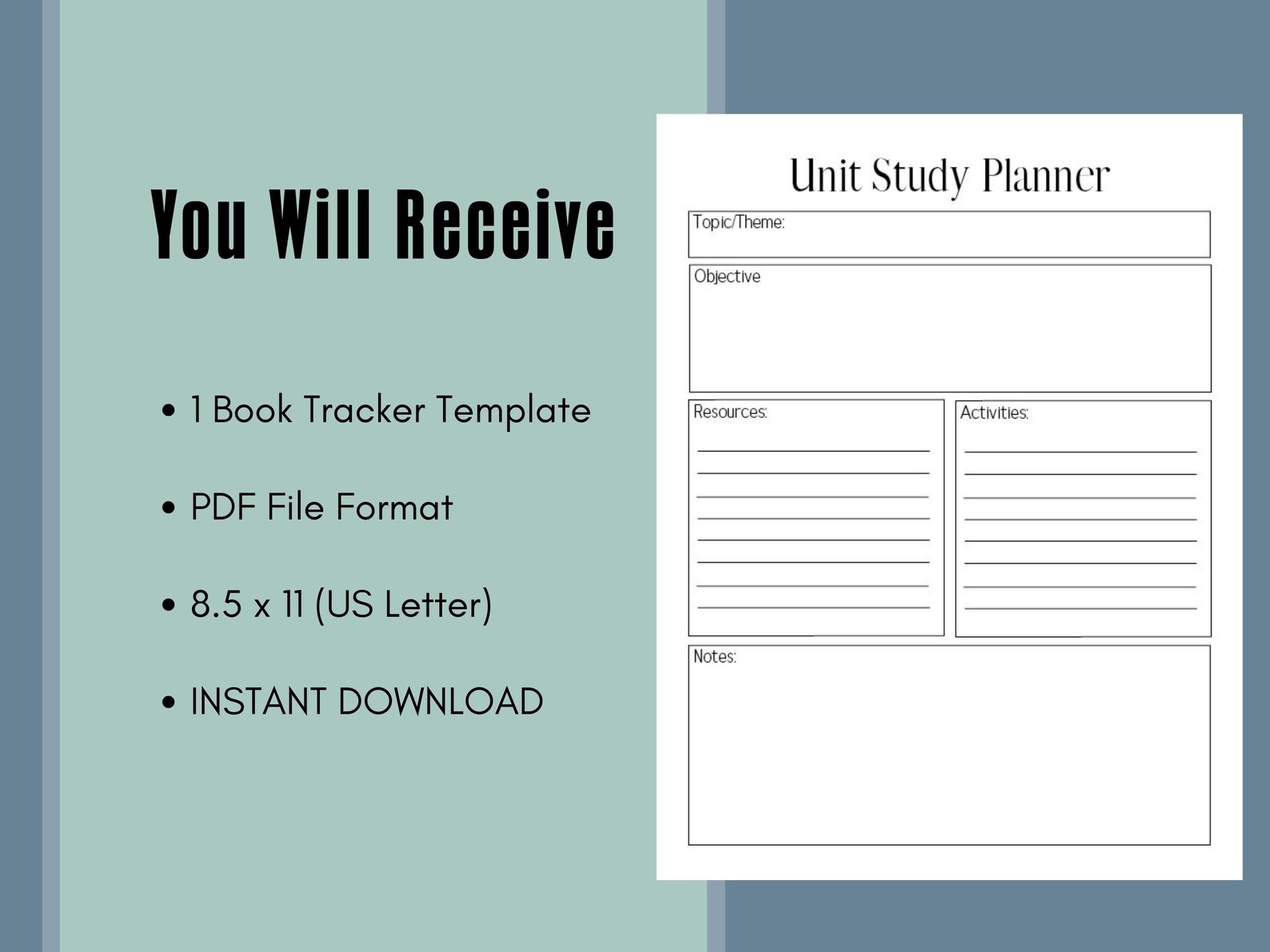 Unit Study Planner Printable Unit Study Homeschool Planner Classroom