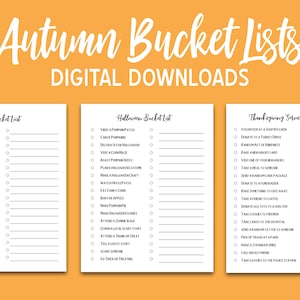 Printable Autumn Bucket List | Printable Planner | Planner Inserts | Fall Bucket List | Digital Download
