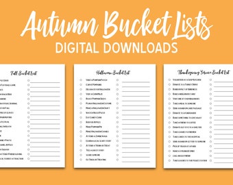 Printable Autumn Bucket List | Printable Planner | Planner Inserts | Fall Bucket List | Digital Download
