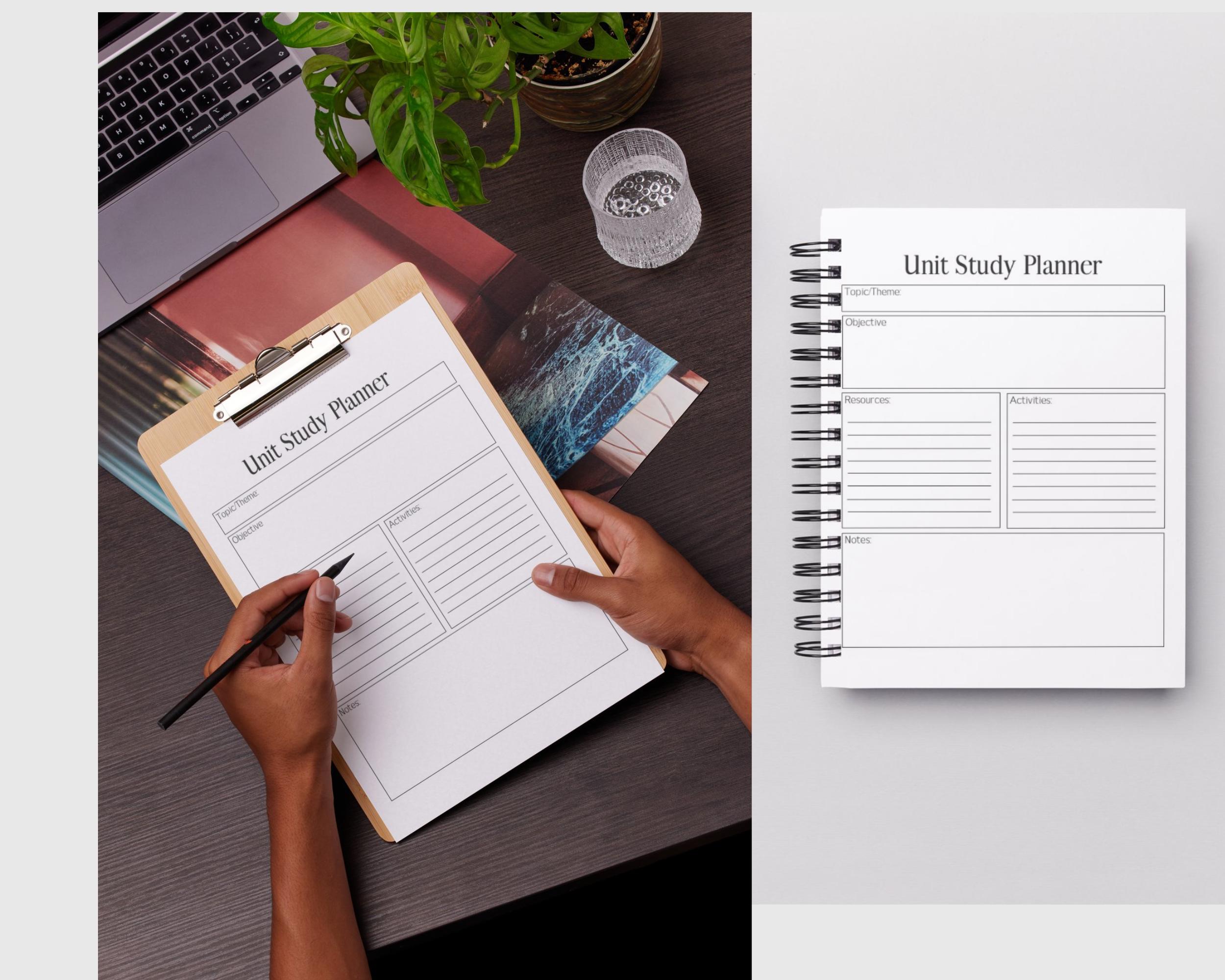 Unit Study Planner Printable Unit Study Homeschool Planner