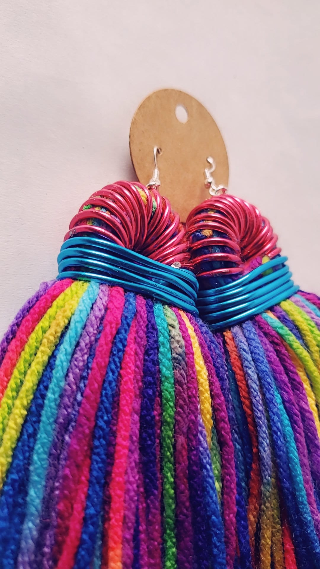 Statement Yarn Earrings With Accents Etsy