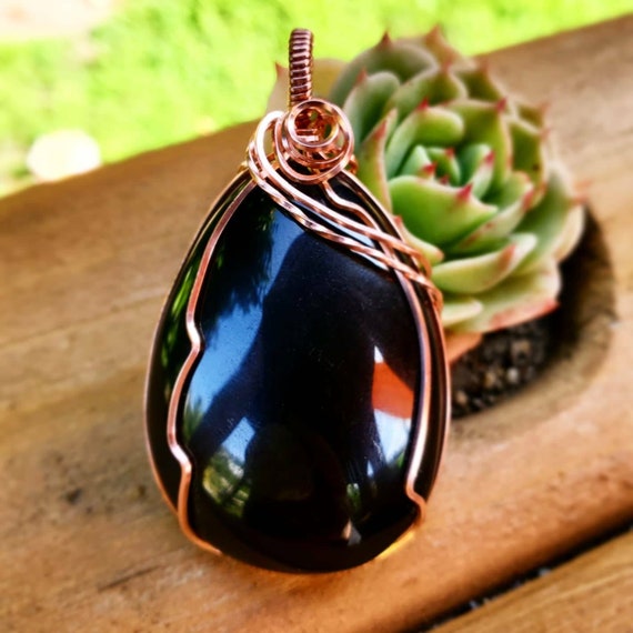 obsidian stone of reflection WRAP BRACELET & NECKLACE obsidian stone of reflection WRAP BRACELET & NECKLACE