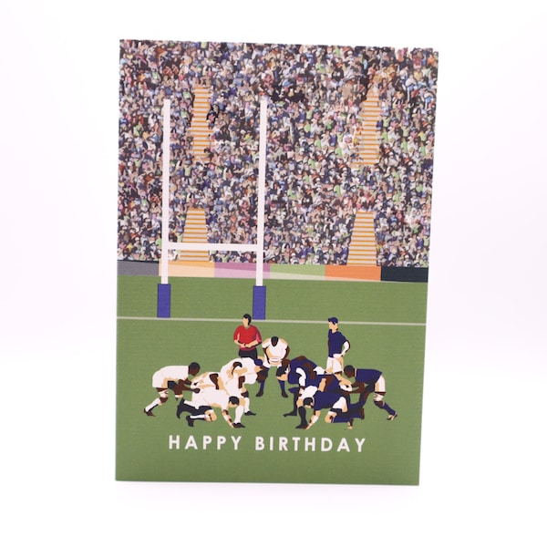 | de cartes d’anniversaire de rugby Carte de vœux de rugby | de moutarde et gris