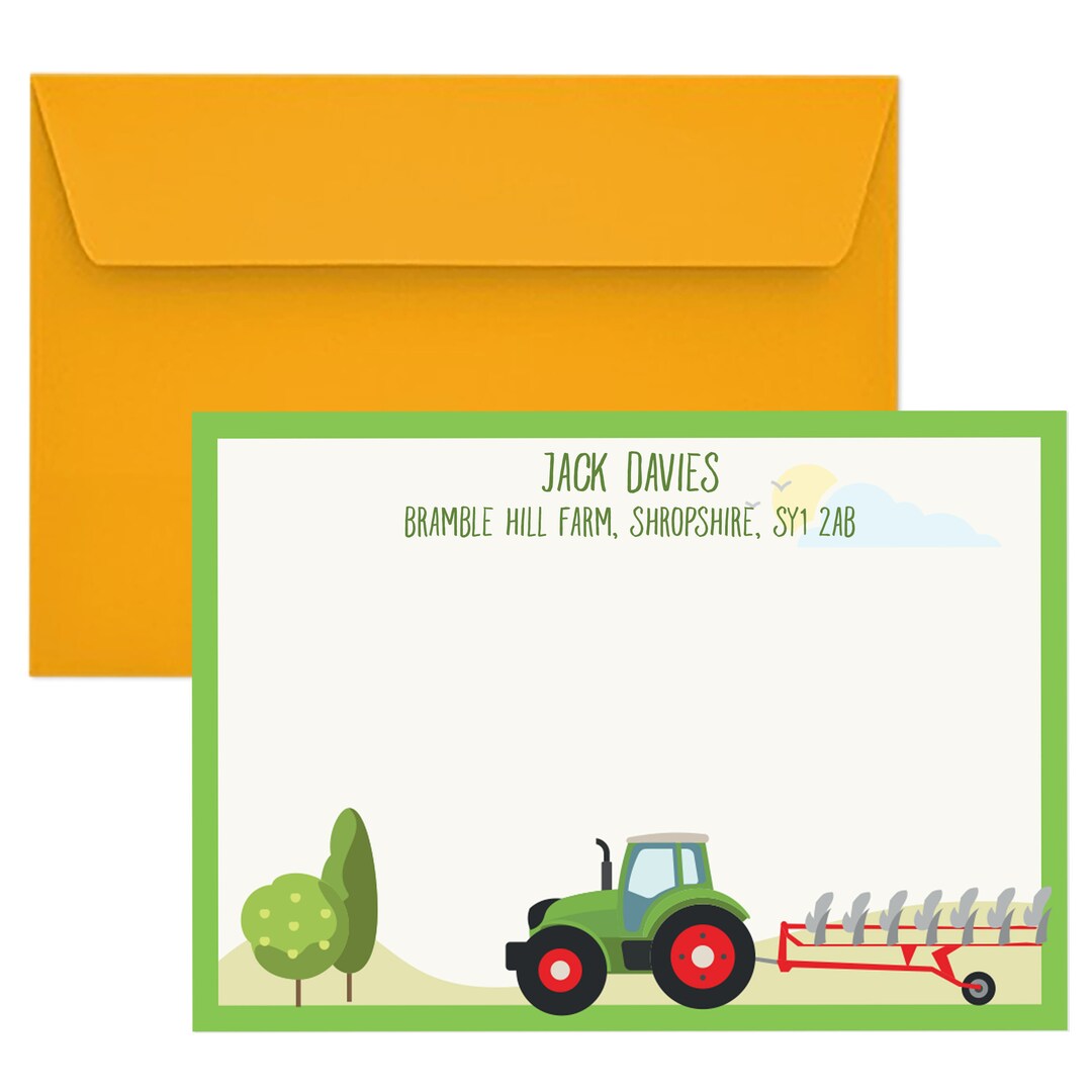 Bramble Hill Farm Tractor Gift Personalised Cards Set With Etsy