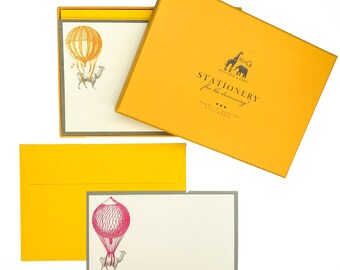 Alpaca Llama Hot Air Balloons Notecard Set | Llama Secret Santa | Gifts for Her | Alpaca Gifts