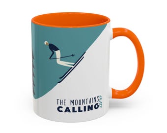 Berge nennen Kaffeetasse: Ski fahren Winter Sport Cup