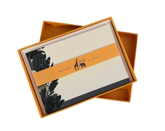 The Habitat Notecard Set with Laid Envelopes | Darwin's Menagerie | Plants and Leaves Stationery