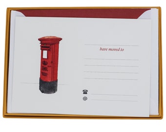 Pillarbox Change of Address Cards with Lined Envelopes | New Home Cards | We've Moved Cards | New Home Gift Ideas
