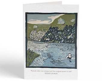Wild Swimming Greetings Card: British-Made Nature Stationery
