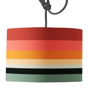 Toco Stripe Drum Lamp Shade | Multicolour Stripy Lampshade from Mustard and Gray