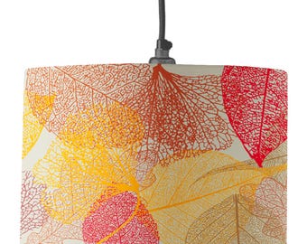 Autumn Leaves Drum Lampshade: Antiquarian Fall Decor
