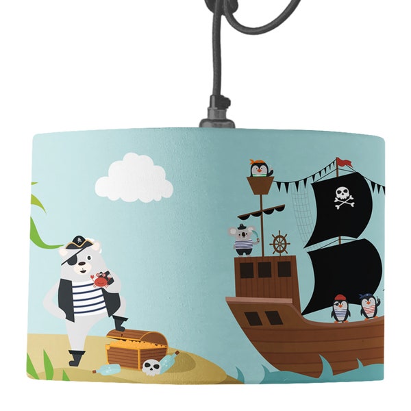 Abat-jour tambour pirate | Abat-jour Space pour enfants | Par moutarde et gris