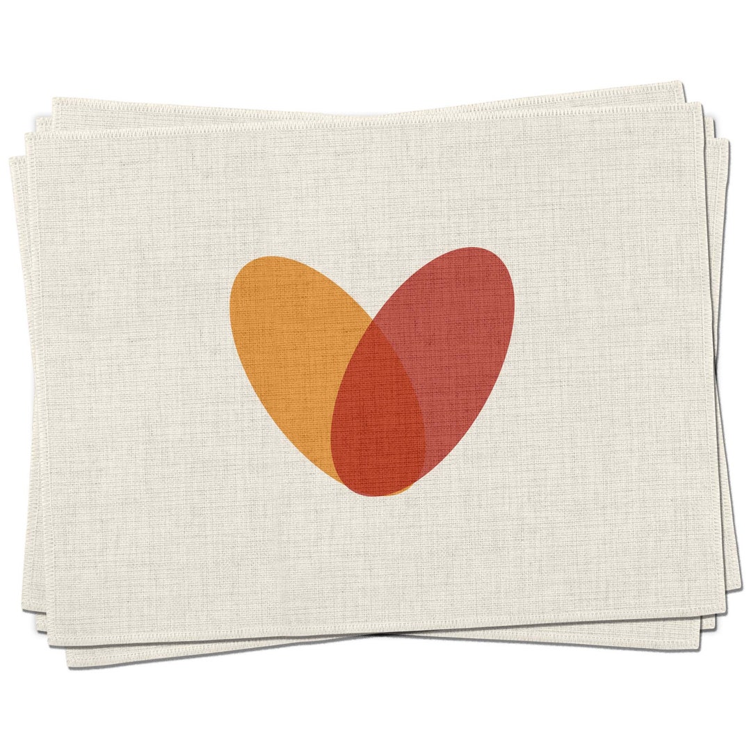 Toco Hearts Placemats set of Four Easy Care Placemats Love Heart