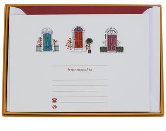 Three Doors Down Change of Address Cards with Lined Envelopes | New Home Cards | We've Moved Cards | New Home Gift Ideas