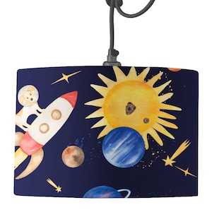 Space Dog Drum Lamp Shade | Children&#39;s Space Lampshade |  By Mustard and Gray