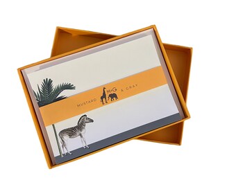 Placid Zebra Notecard Set with Laid Envelopes | Letter Writing Zebra Gift | Zebra Stocking Filler