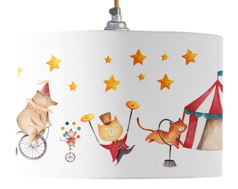 Circus Drum Lamp Shade | Children's Circus Lampshade | Nursery Lampshade | By Mustard and Gray