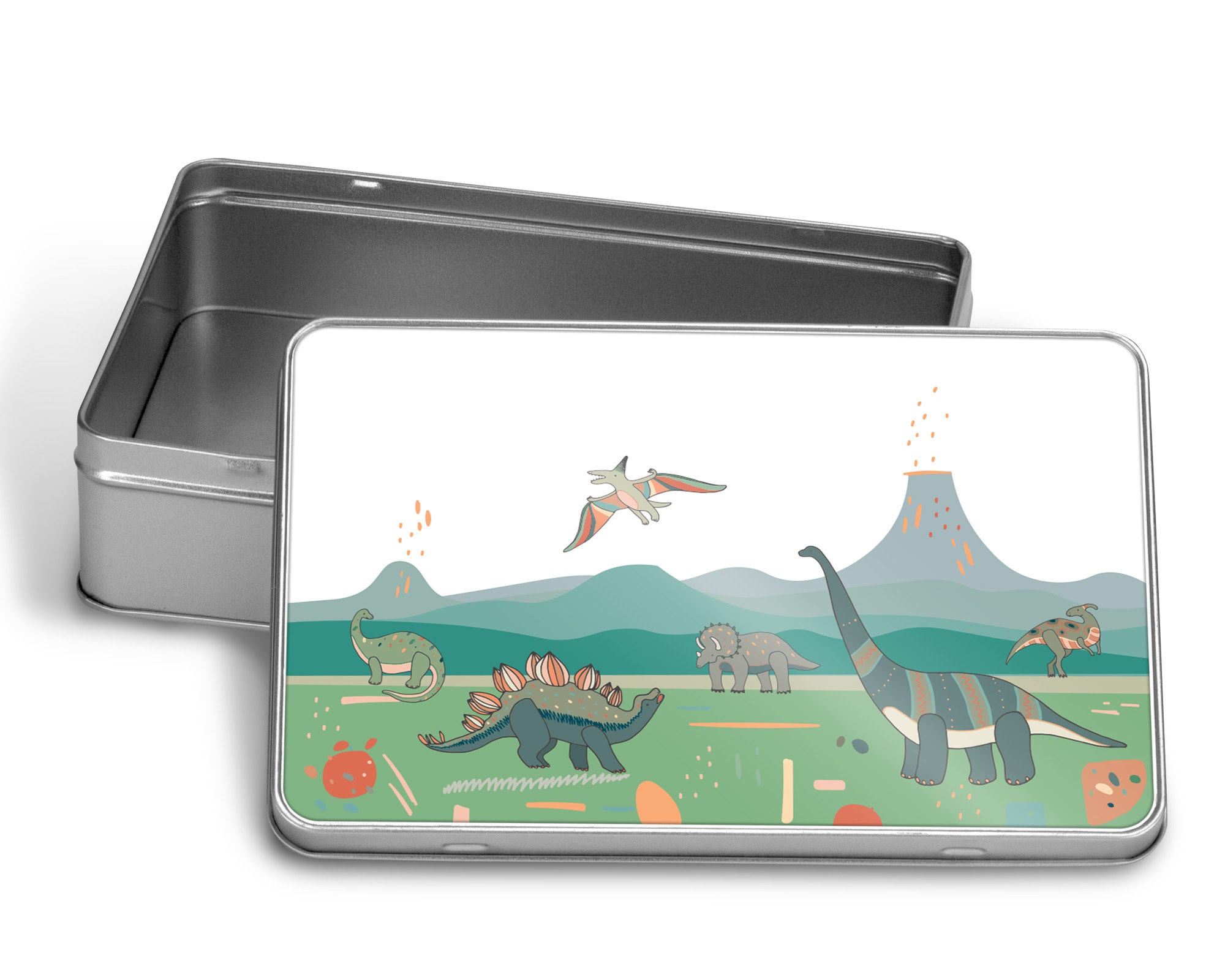 Dinosaur Lunch Box Kids Metal Storage of Lunch Tin Etsy UK