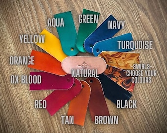 Pre dyed vegetable tanned leather, cut to order, tooling leather,