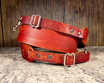 Full Grain Leather Camera Strap, Adjustable, Personalised
