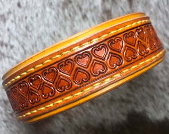 Gepersonaliseerde leren hondenhalsband, aangepaste hondenhalsband, bewerkt leer