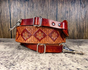 Full leather artisan camera strap, hand tooled leather camera strap, personlalised camera strap