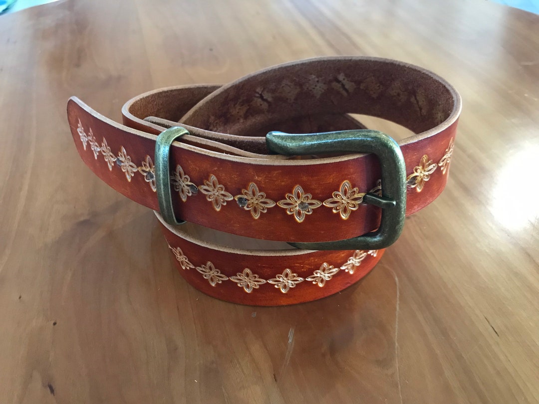 【BOHEMIAN SEOUL】VEGETABLE LEATHER ANTIQUE BELT Full Grain, Vegetable Tanned Leather, Leather Belt, Unisex