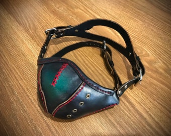 Leather face mask, steam punk leather mask, personalised