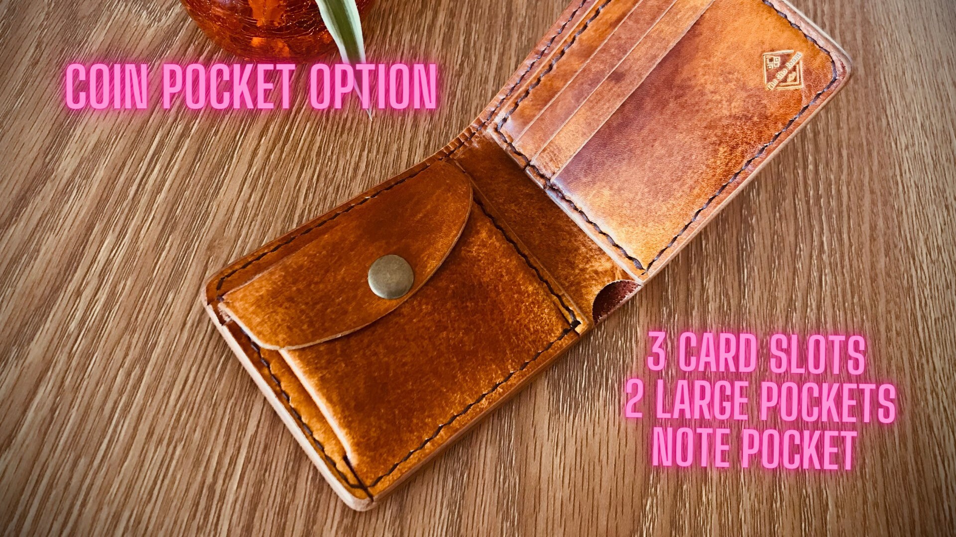 Portafoglio da pesca inciso, portafoglio bi-fold in pelle rustica, regalo per uomo - Italia Portafoglio da pesca inciso, portafoglio bi-fold in pelle rustica, regalo per uomo - Italia