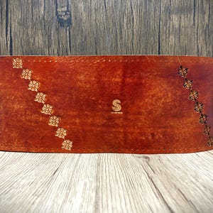 Leather steering wheel cover handmade designed to order