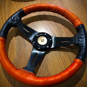 Tooled leather steering wheel cover, measured to order