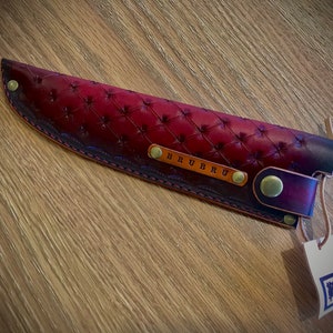Custom made sheath, personalised saya, japanese saya, leather sheath, sujihiki knife