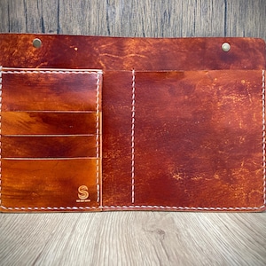 Leather car visor organiser wallet, car organiser