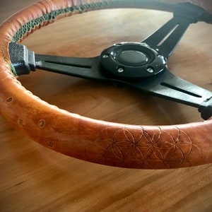 Leather steering wheel cover handmade designed to order