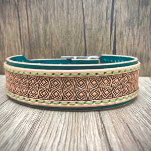 Celtic knot Hand carved double layered dog collar - medium to large