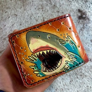 Cartera de hombre plegable personalizada de cuero genuino, billetera hecha a mano, diseño personalizado