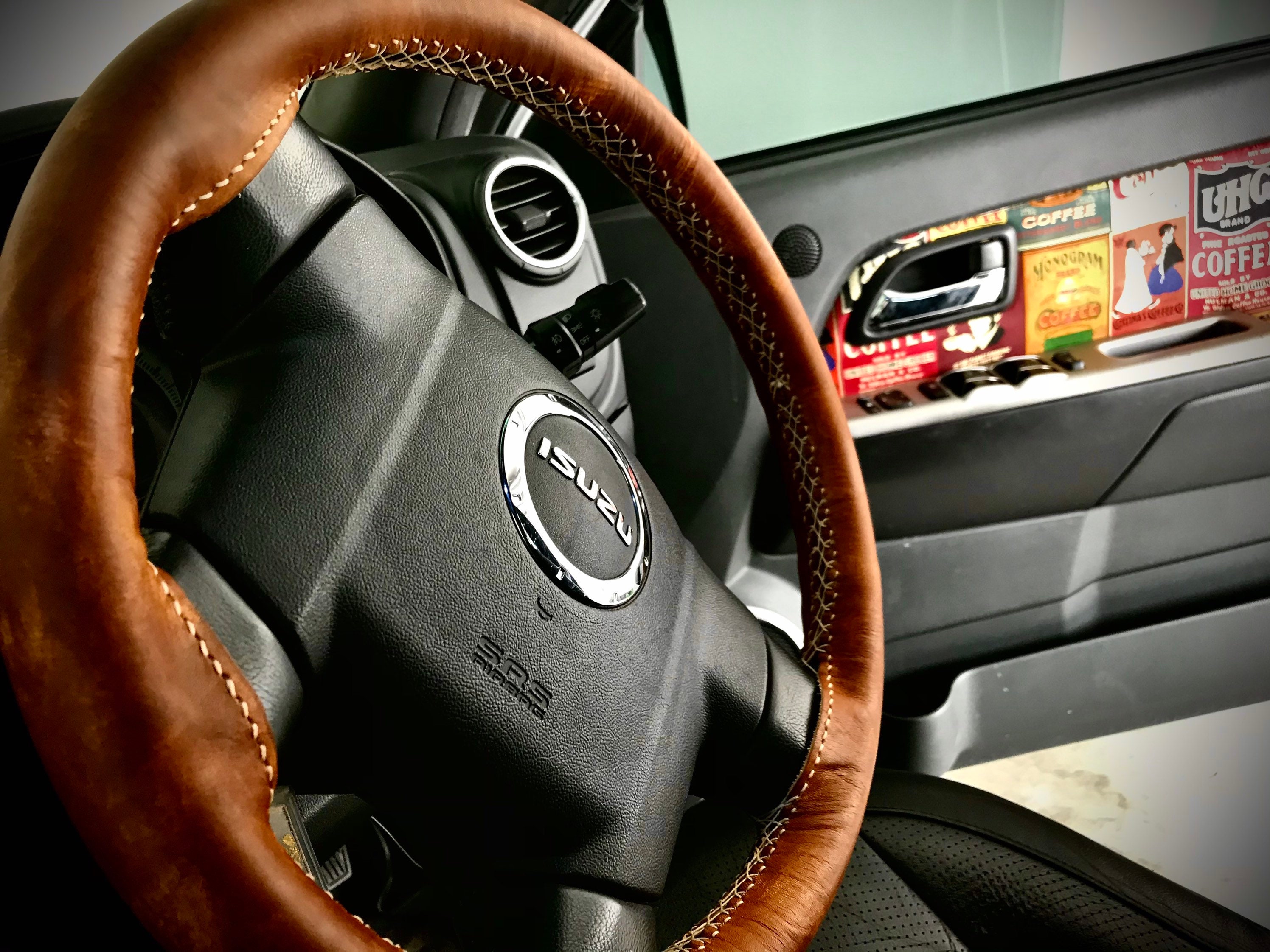 Leather Steering Wheel Cover