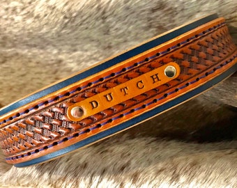 Personalisiertes, ledernes Haustierhalsband, benutzerdefinierte Hundehalsband