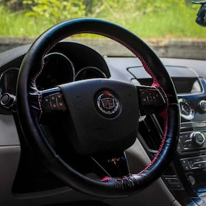 Leather steering wheel cover handmade designed to order