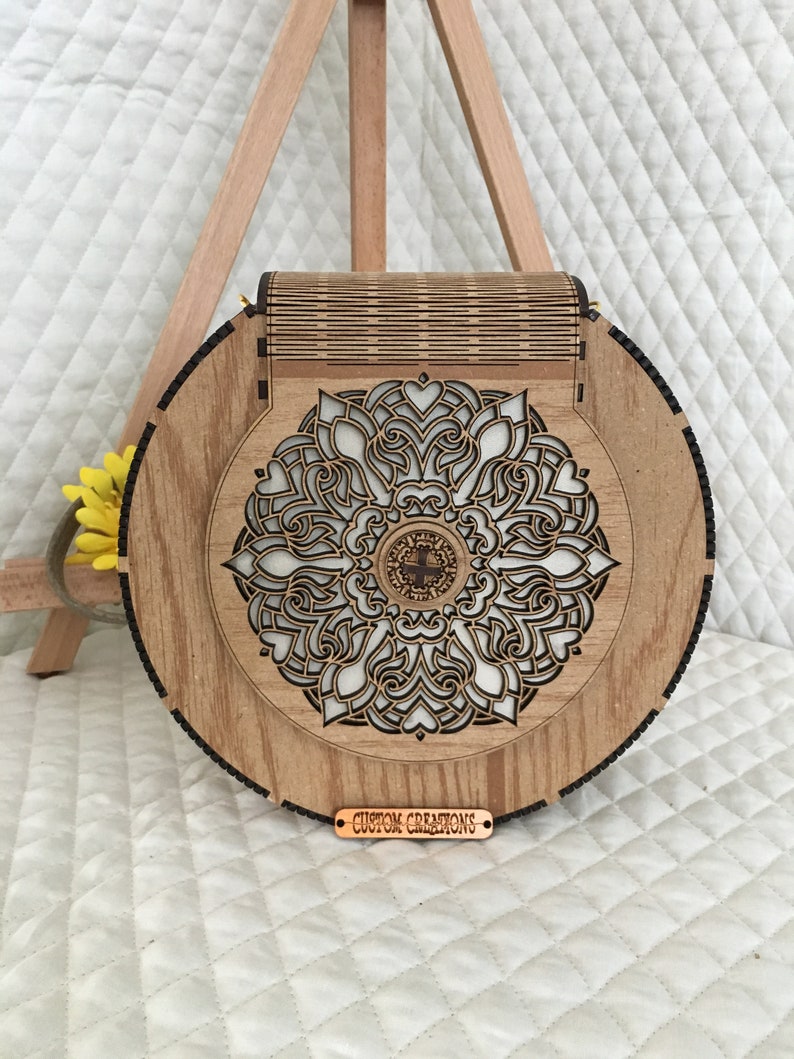 Fully Lined Laser Cut Wood Purse Bag Clutch Fully Lined With Etsy
