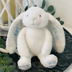 Cuddly toy, rabbit, personalised, gift, baby, birth, baptism, baby toy image 2