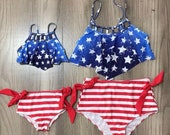 Mommy and Me Patriotic Swimsuit July 4th bikini women s swimsuit toddler girl bikini set girls swimsuit