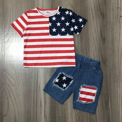 Boys Summer Shorts Outfit Baby Boy Summer Outfit Toddler Boy Etsy