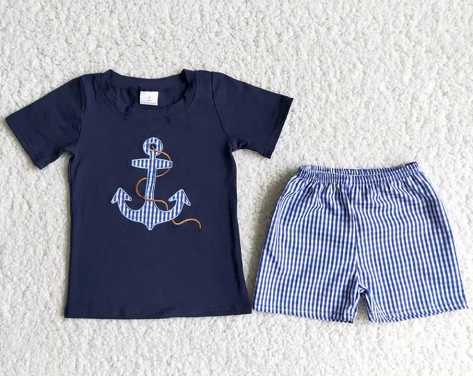Boys Summer Shorts Outfit Baby Boy Summer Outfit Toddler Boy Etsy