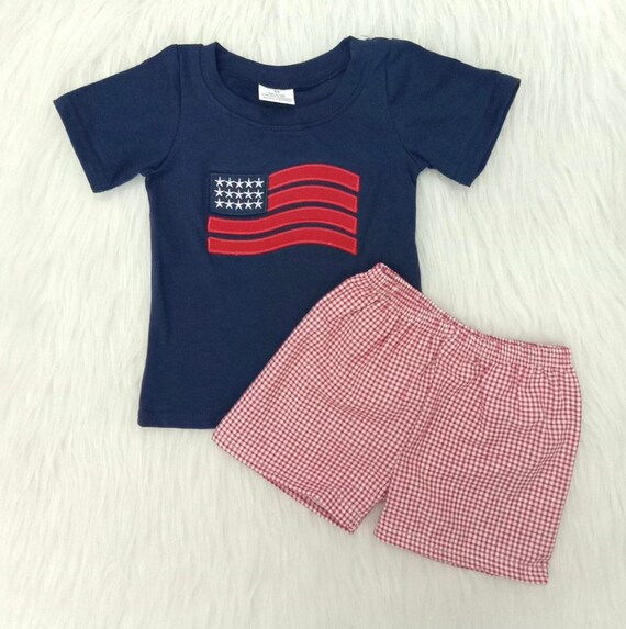 Baby boy Shorts Set patriotic outfit Fourth of July toddler | Etsy