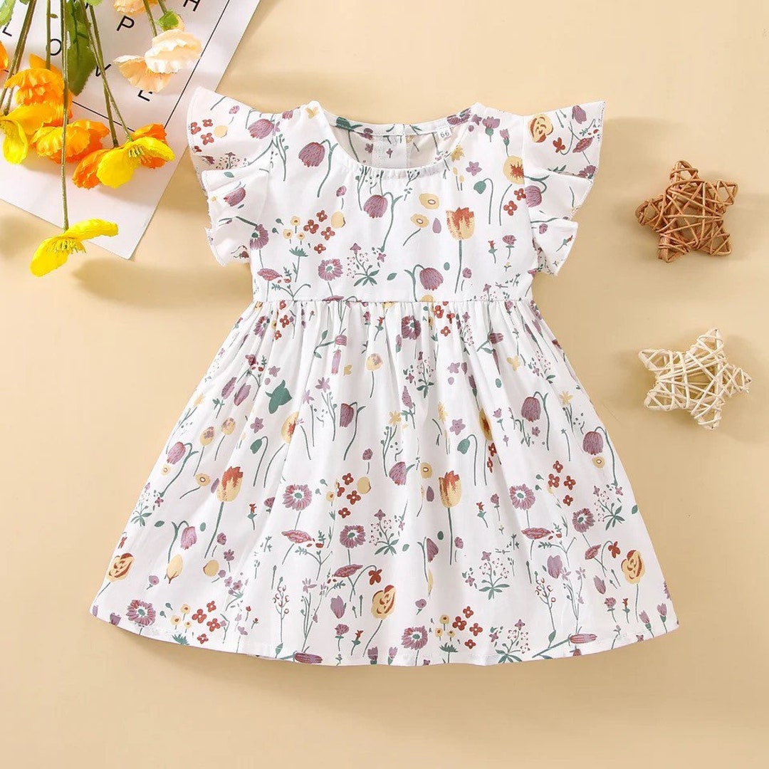 Floral Baby Dress Baby Girl Dress Floral Print Cotton Baby - Etsy