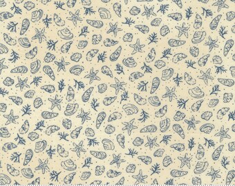 Small Sea Shell  Fabric by Moda, Pearl to the Sea Cotton Fabric