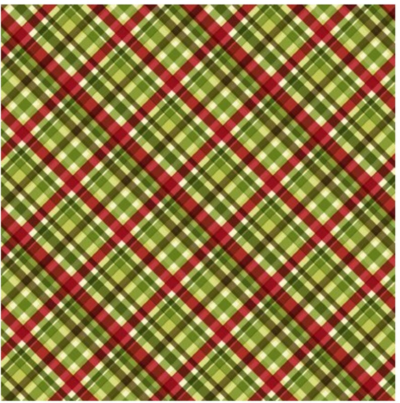 A Poinsettia Winter Plaid GreenRed.