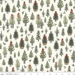 Farmhouse Christmas Trees Cream by Riley Blake