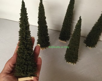 SKINNY TREE - 8 Inch Tall, Christmas, 1:12 Scale,ready to decorate, Dollhouse, diorama, miniature, green tree,